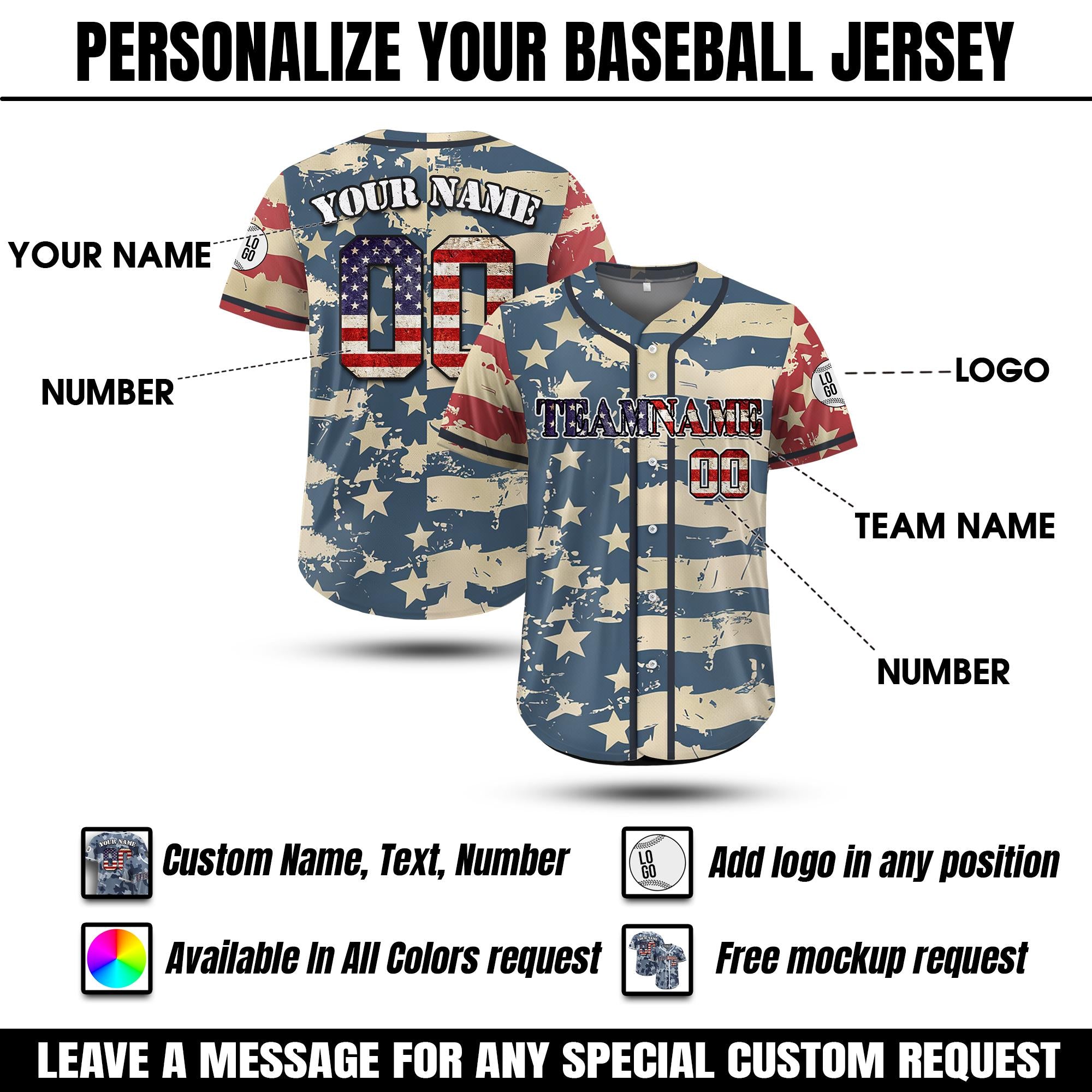 Custom Name Camo Baseball Jersey, Personalized Camouflage Jersey Uniform For Adult Kid, Baseball Patriotic jersey, Gift For Dad Veterans