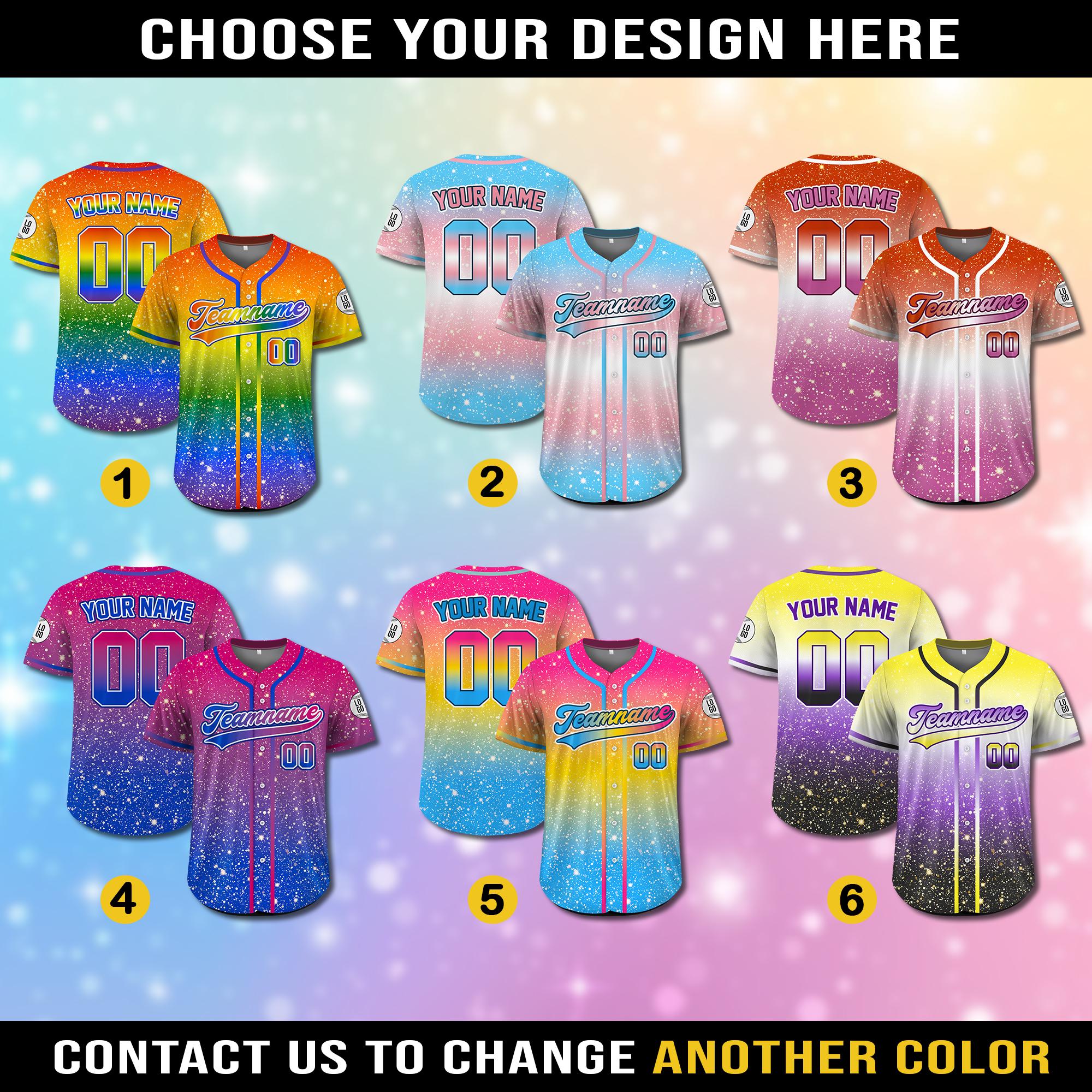Custom Name LGBTQ Pride Month Baseball Jersey, Rainbow Pride Jersey for LGBT, Personalized LGBT Team Baseball Jersey,Lgbt Pride Parade Shirt