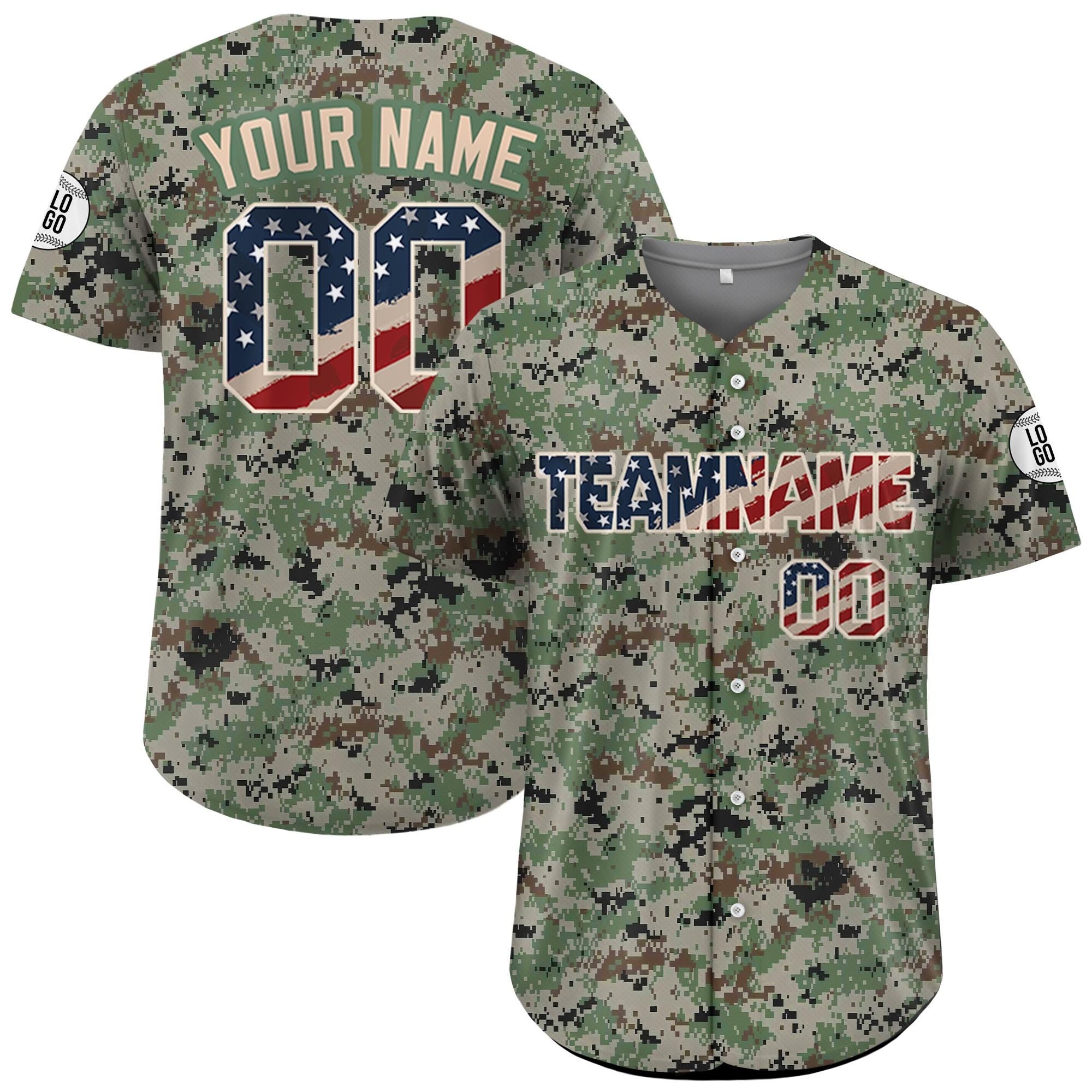 Printed Custom Camo Baseball Jersey with Teamname Name Number, Gifts for Baseball Fans, Personalized Jerseys Shirt for Men Women Youth