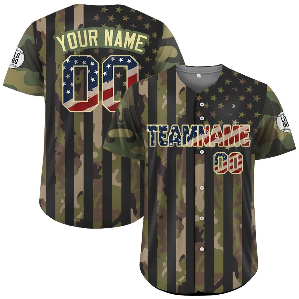 Custom Name Camo Baseball Jersey, Personalized Camouflage Jersey Uniform For Men Women Youth Kid, Patriotic jersey, Custom Hunting Shirt