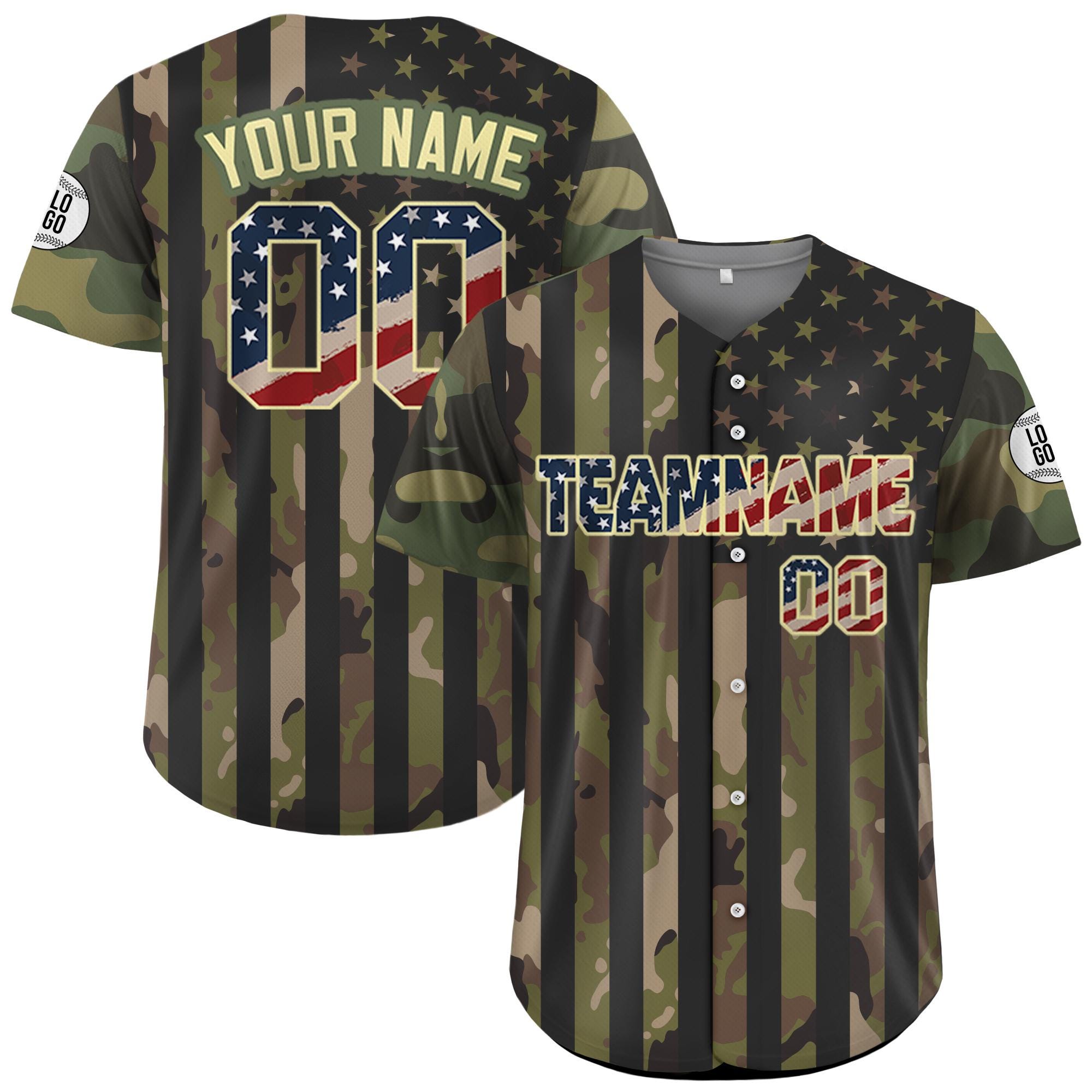 Custom Name Camo Baseball Jersey, Personalized Camouflage Jersey Uniform For Men Women Youth Kid, Patriotic jersey, Custom Hunting Shirt