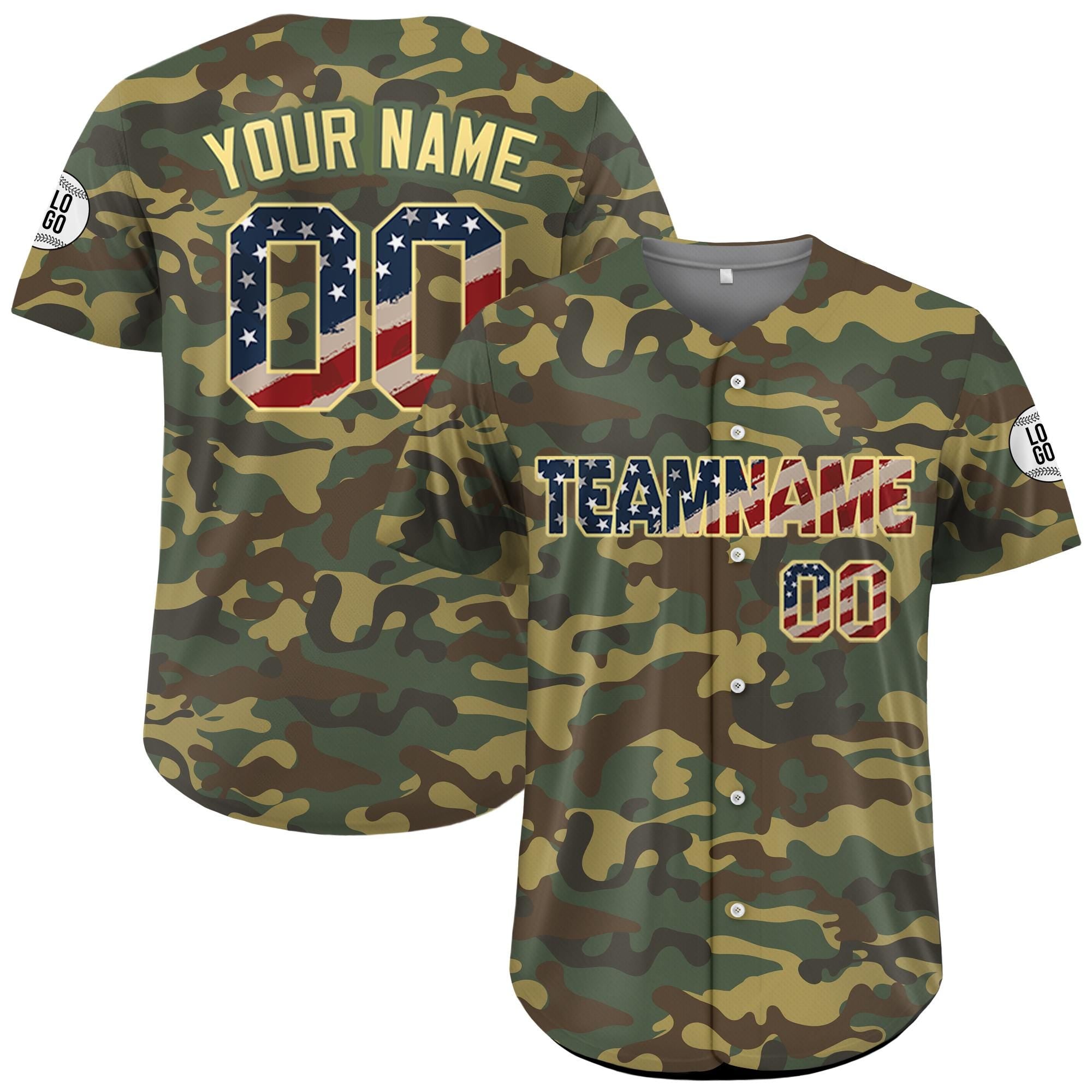 Custom Camouflage Baseball Jersey, Personalized Camo Jersey Uniform For Men Women Youth Kid, Gift for Father's Day, Custom Hunting Shirt
