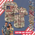 Custom Name Camo Baseball Jersey, Personalized Camouflage Jersey Uniform For Men Women Youth Kid, Patriotic Jersey Gift for Fathers Day
