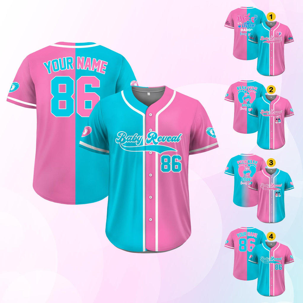 Personalized Baby Reveal Baseball Jersey for Men Women Youth Kid, Custom Gender Reveal Jersey, Reveal Party Jersey Family Matching Outfits