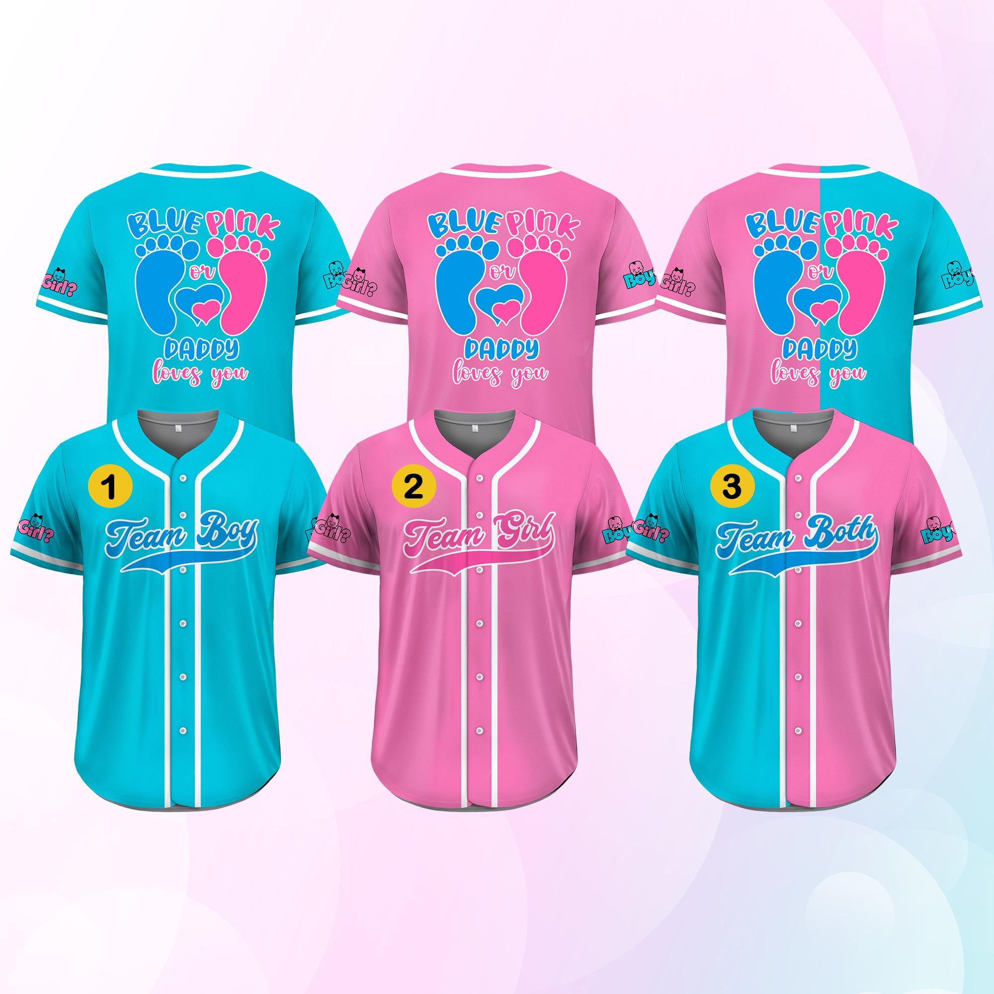 Personalized Baby Reveal Baseball Jersey Family Matching, Custom Gender Reveal Jersey, Gender Reveal Party Jersey, Family Matching Outfits