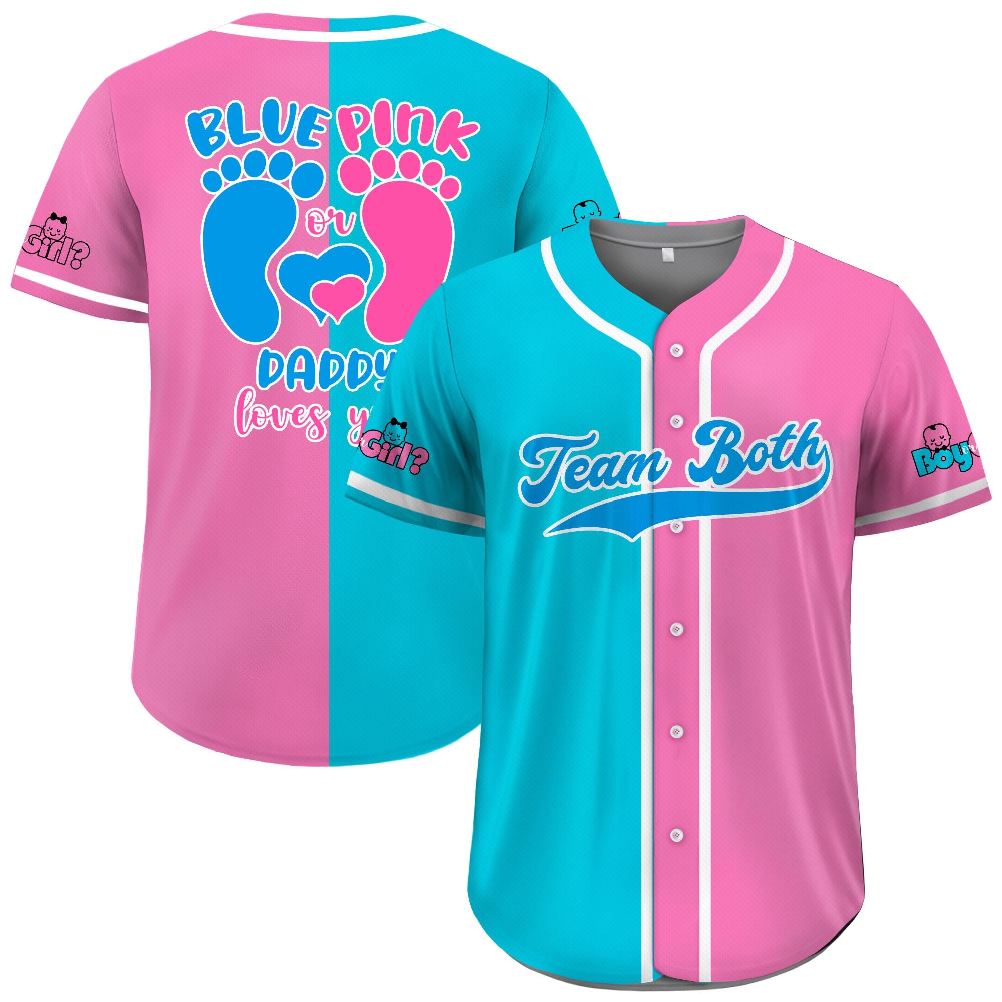 Personalized Baby Reveal Baseball Jersey Family Matching, Custom Gender Reveal Jersey, Gender Reveal Party Jersey, Family Matching Outfits