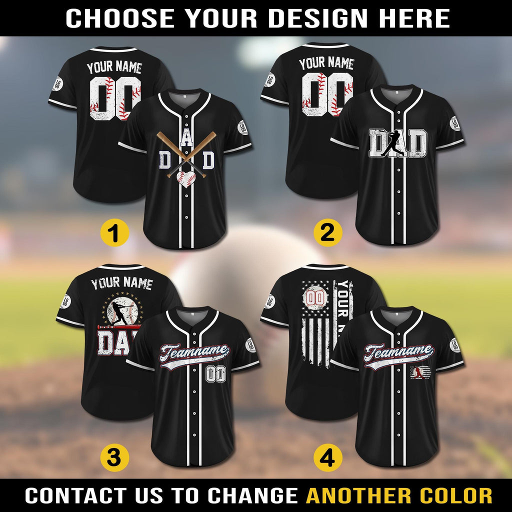 Custom Dad Baseball Jersey, Personalized Dad Shirt with Names Numbers, Baseball Dad Apparel, Gift for Dad, Husband, Grandpa on Father's Day