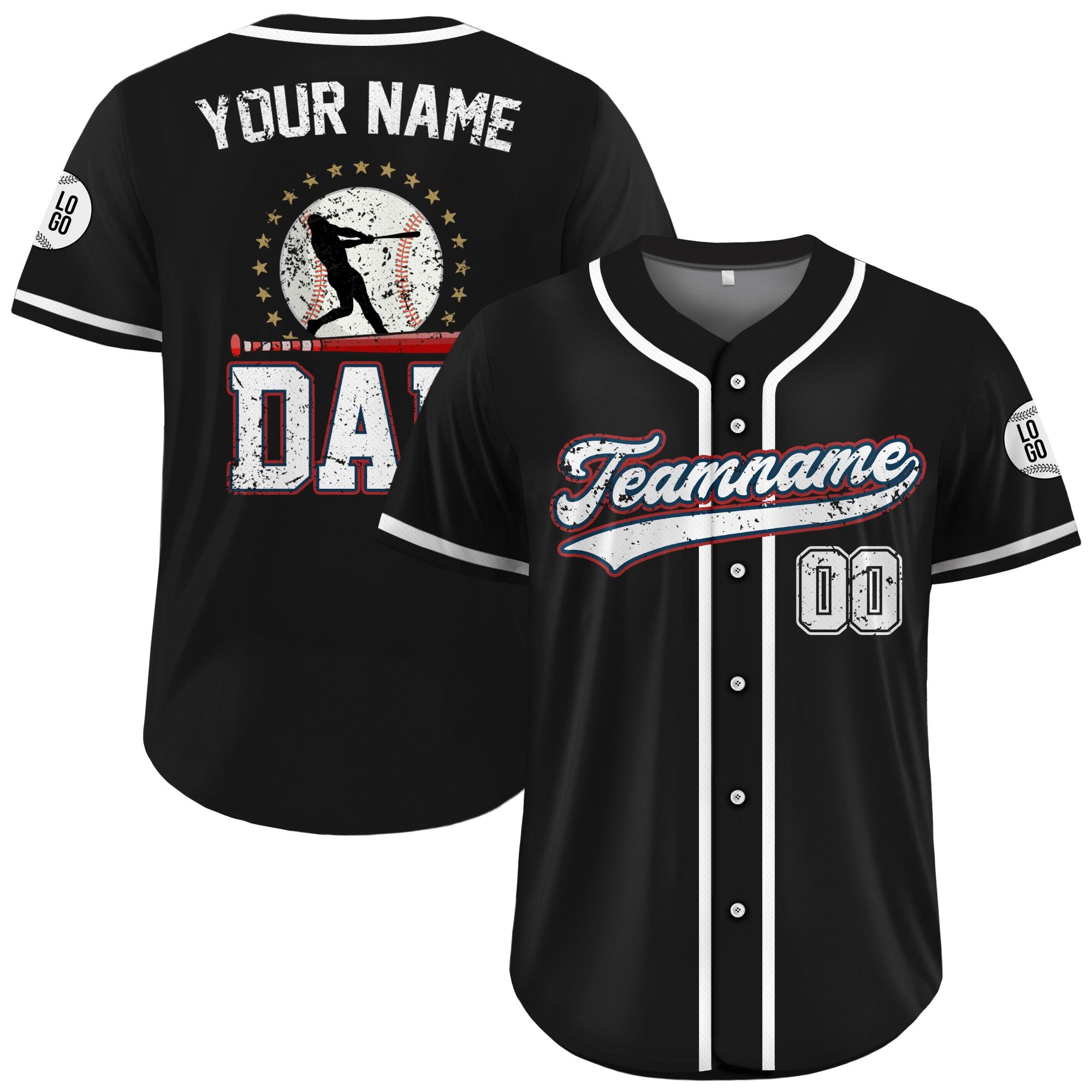 Personalized Baseball Jersey for Dad, Custom Dad Shirt with Names Numbers, Father's Day Gift 2026, Baseball Dad Gift