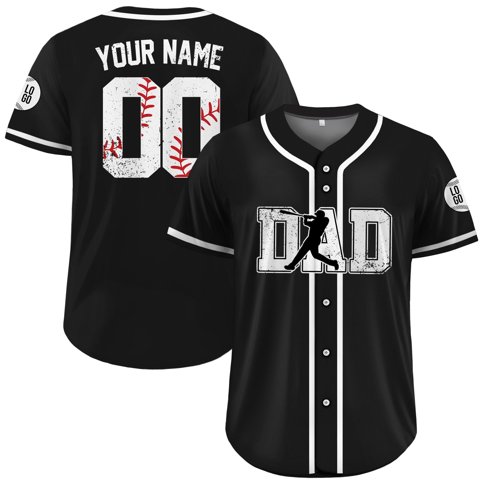 Custom Dad Baseball Jersey, Personalized Dad Shirt with Names Numbers, Baseball Dad Apparel, Gift for Dad, Husband, Grandpa on Father's Day