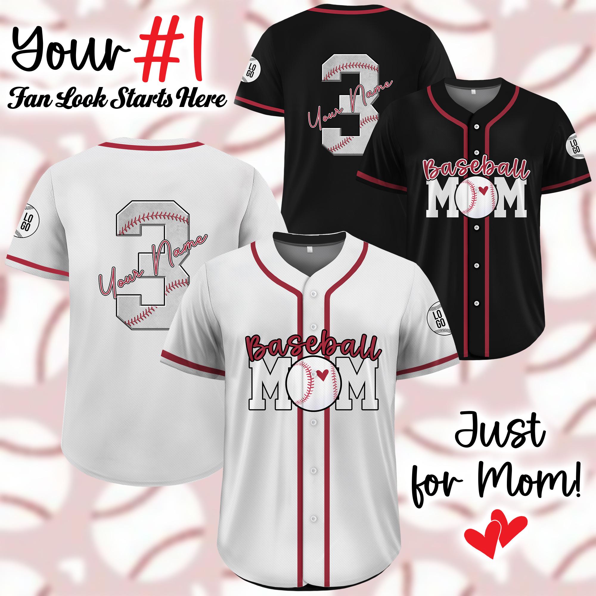 Custom Name & Number Baseball Mom Jersey, Personalized Mothers Day Baseball Jersey, Baseball Senior Mom Jersey, Happy Mothers Day Gifts