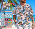 Custom Hawaiian Shirt with Photo, Personalized Hawaiian Shirt with Face, Tropical Beach Button Down Shirt Gifts, Bachelor Party Shirt