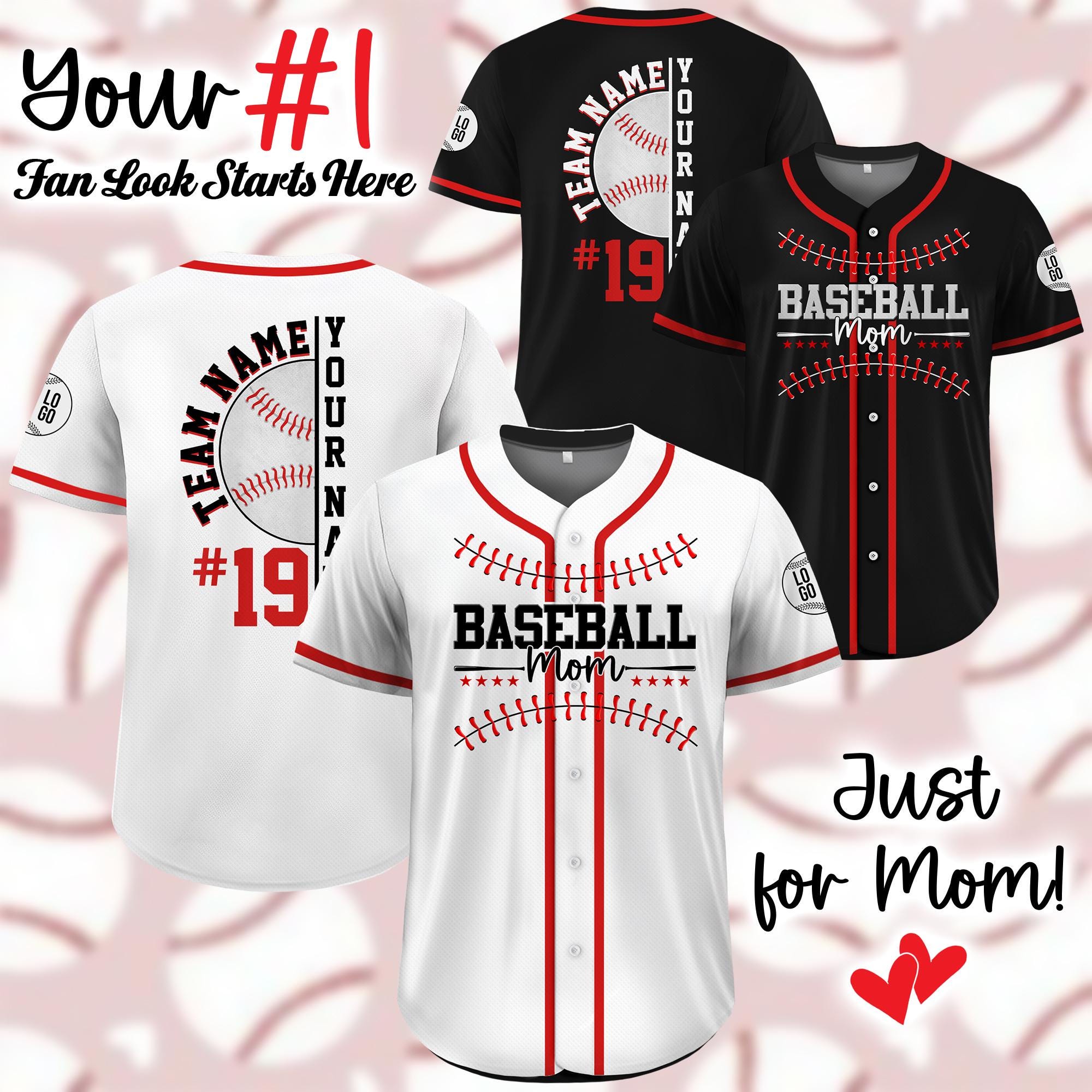 Personalized Baseball Mom Baseball Jersey, Custom Gifts for Mom Baseball Jersey, Happy Mothers Day Baseball Jersey Mom Gift from Boys Girls