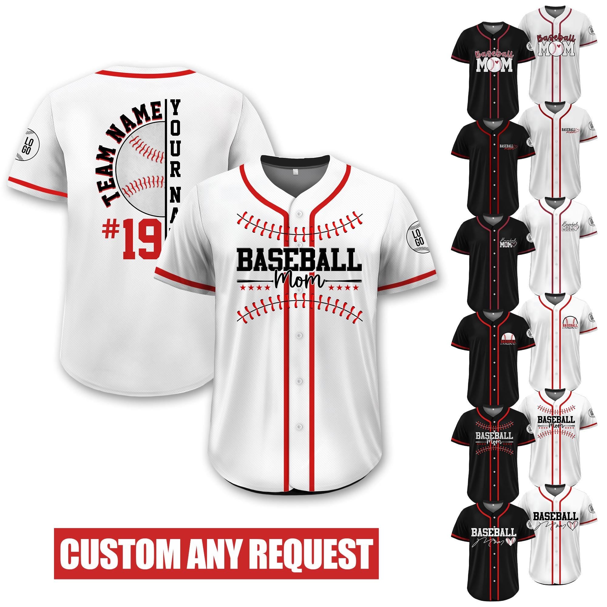 Personalized Baseball Mom Baseball Jersey, Custom Gifts for Mom Baseball Jersey, Happy Mothers Day Baseball Jersey Mom Gift from Boys Girls