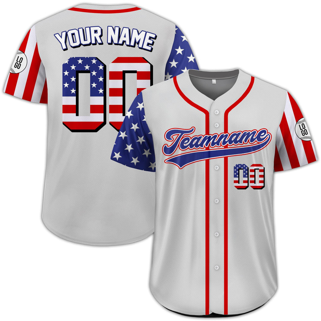 Custom American Flag Baseball Jersey, Personalized USA Jersey with Name & Number, 4th of July Shirt, Patriotic Gift for Veteran Armed Forces