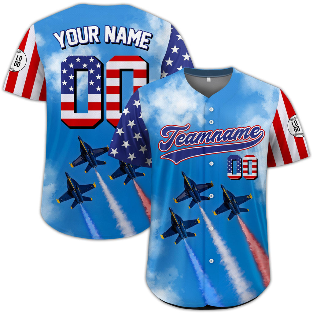 Personalized USA Baseball Jersey, Custom Name & Number American Flag Shirt, Custom Air force Shirt, Patriotic Gift for Veteran,Military Gift