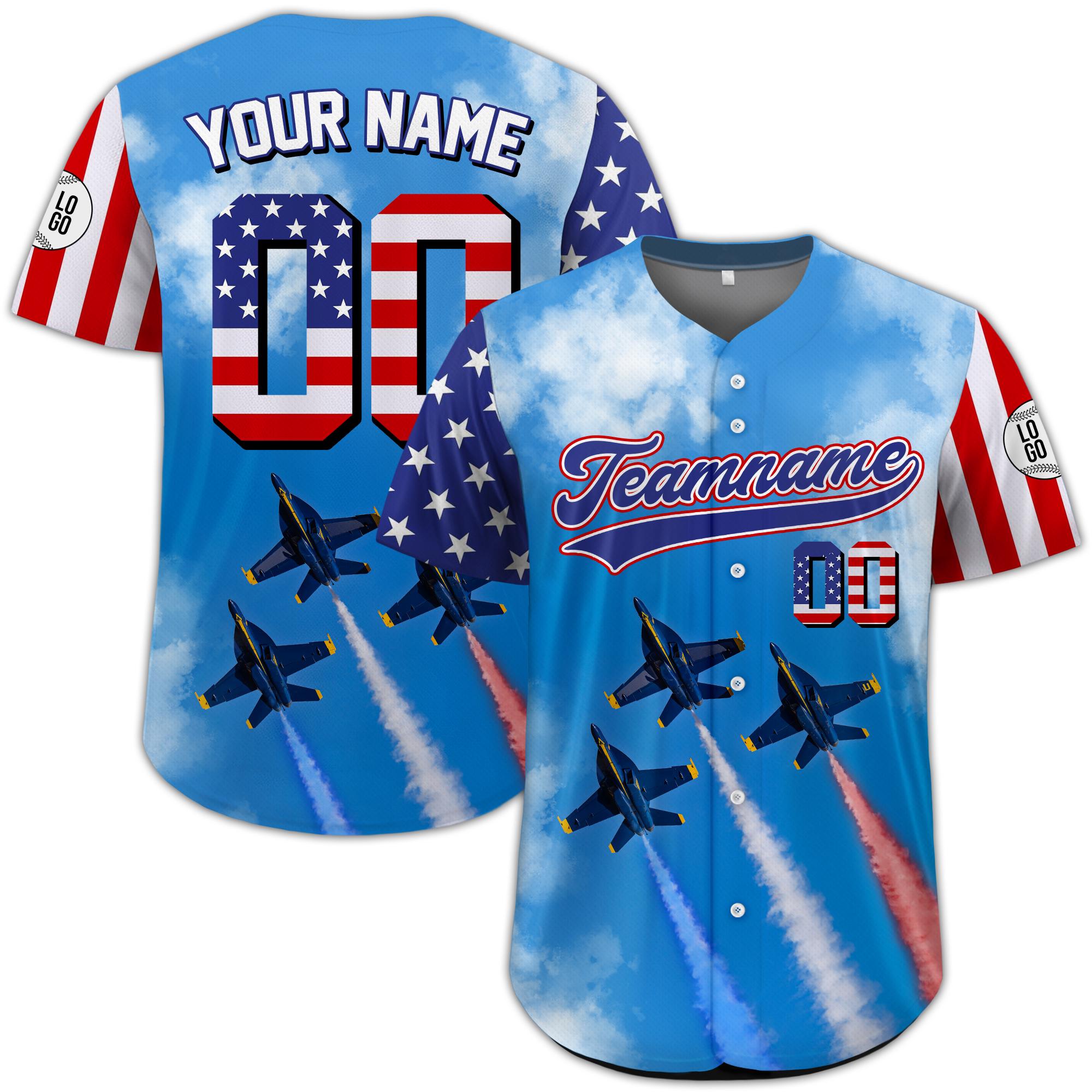 Personalized USA Baseball Jersey, Custom Name & Number American Flag Shirt, Custom Air force Shirt, Patriotic Gift for Veteran,Military Gift