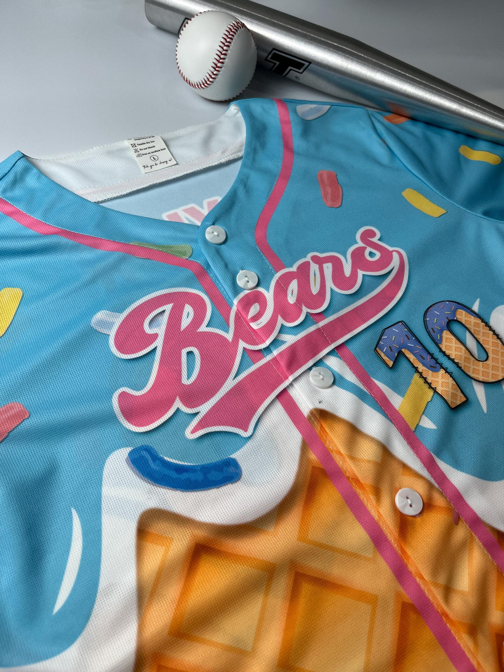 Personalized Ice Cream Drip Baseball Jersey for Youth Kid Adult, Custom Sprinkle Drip Baseball Matching Family Shirt, Birthday boy Jersey