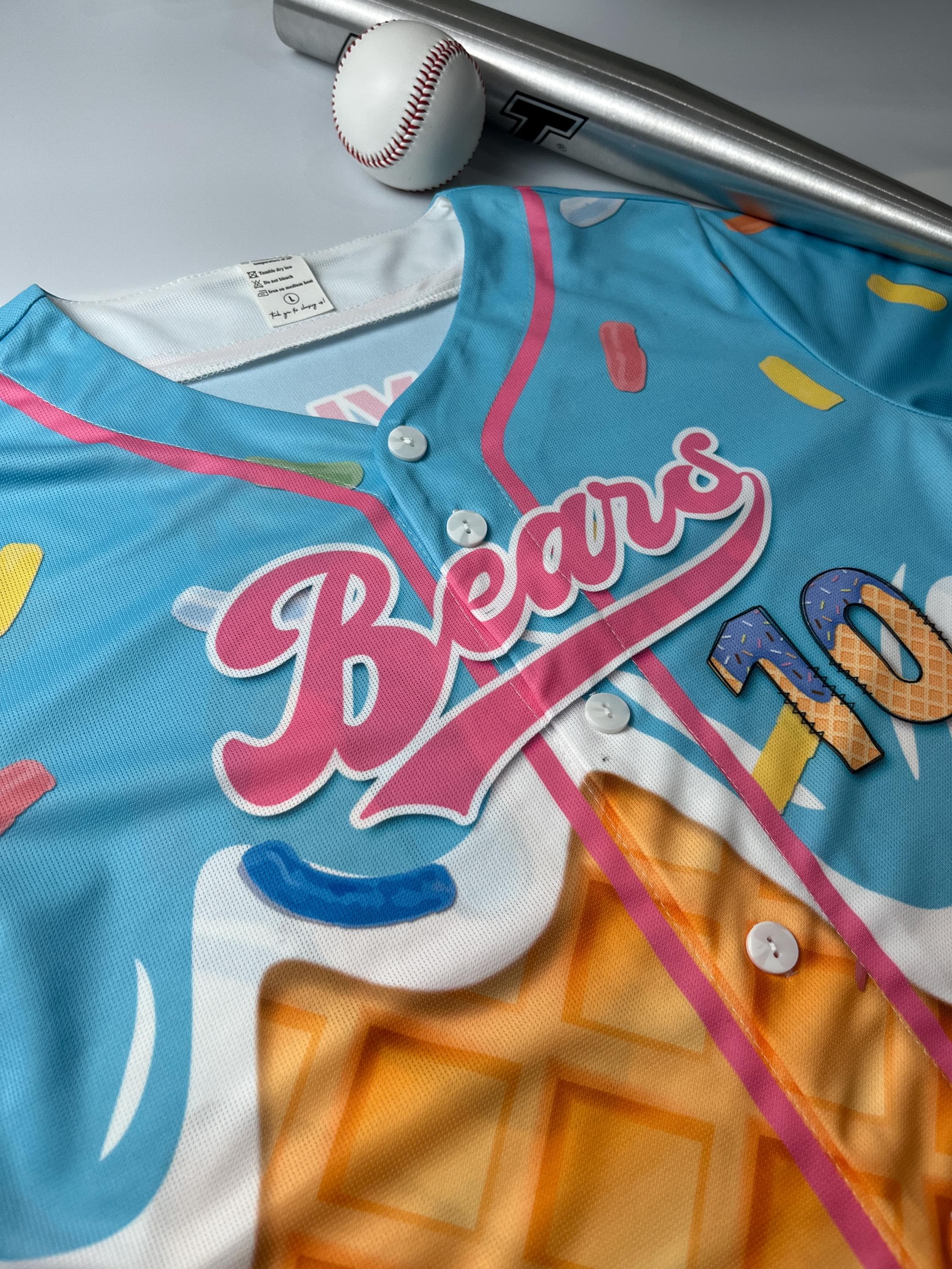 Personalized Ice Cream Drip Baseball Jersey for Youth Kid Adult, Custom Sprinkle Drip Baseball Matching Family Shirt, Birthday boy Jersey