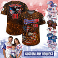 Custom Name Eagle American Baseball Jersey, Personalized Patriotic Jersey USA Flag Shirt, Independence Day Shirt, Gift for American Lovers