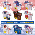 Custom Name Patriotic Baseball Jersey USA Flag Shirt, Personalized American Patriotic Shirt Fourth of July, Parade shirt on Independence Day