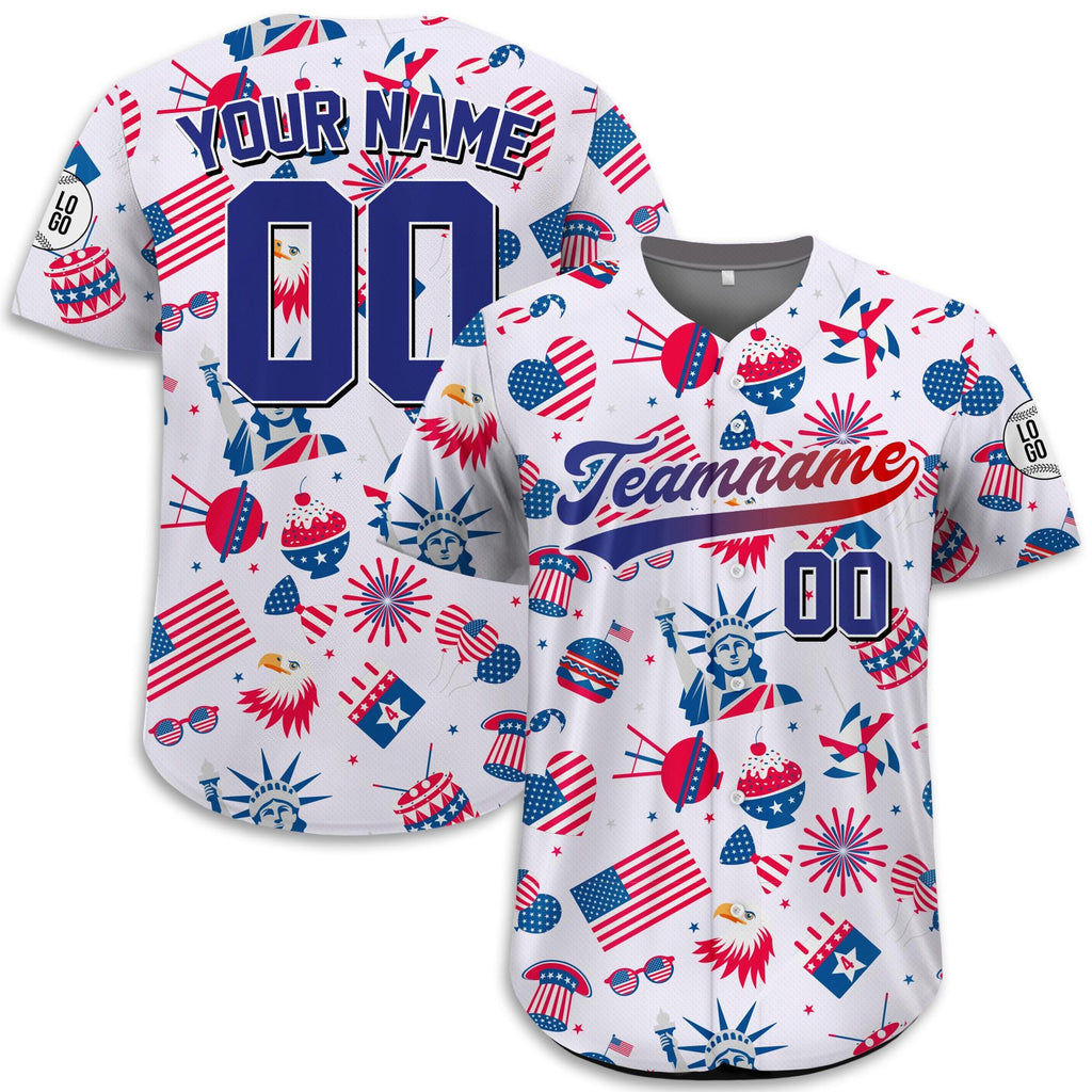 Custom Name Patriotic Baseball Jersey USA Flag Shirt, Personalized American Patriotic Shirt Fourth of July, Parade shirt on Independence Day