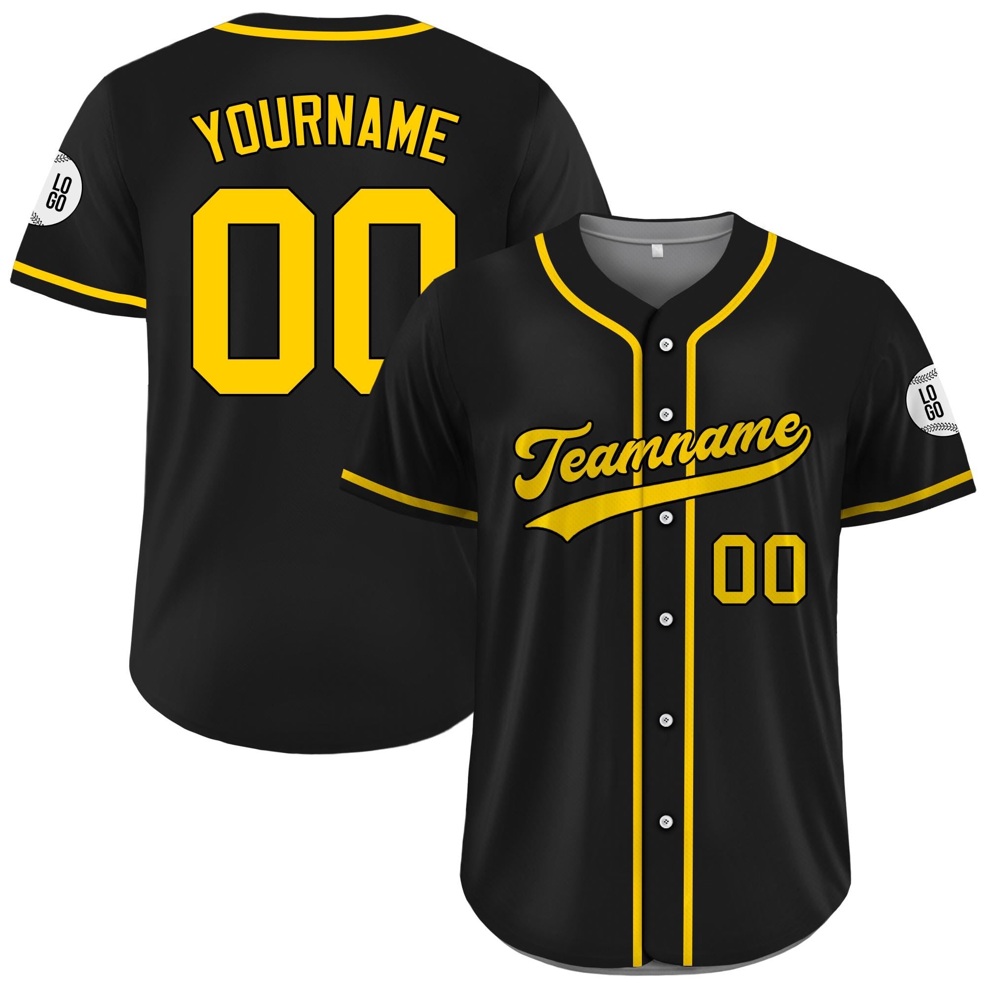 Custom Team Name Number Baseball Jersey for Adult Kid, Personalized Jersey Yellow White Black For Baseball Fan Gifts, Custom Jersey Request