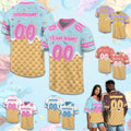 Personalized Team Name Number Ice Cream Drip Football Jersey Shirt, Custom Jersey Kids Sprinkle Drip Birthday Boy Jersey, Ice cream party