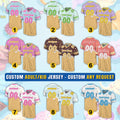 Personalized Name Ice Cream Drip Football Jersey Shirt, Custom Jersey Kids Sprinkle Drip Football Jersey Uniform For Football Team Gift