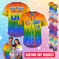 Custom Name LGBTQ Pride Month Baseball Jersey, Rainbow Pride Jersey for LGBT, Personalized LGBT Team Baseball Jersey Custom Pride shirt