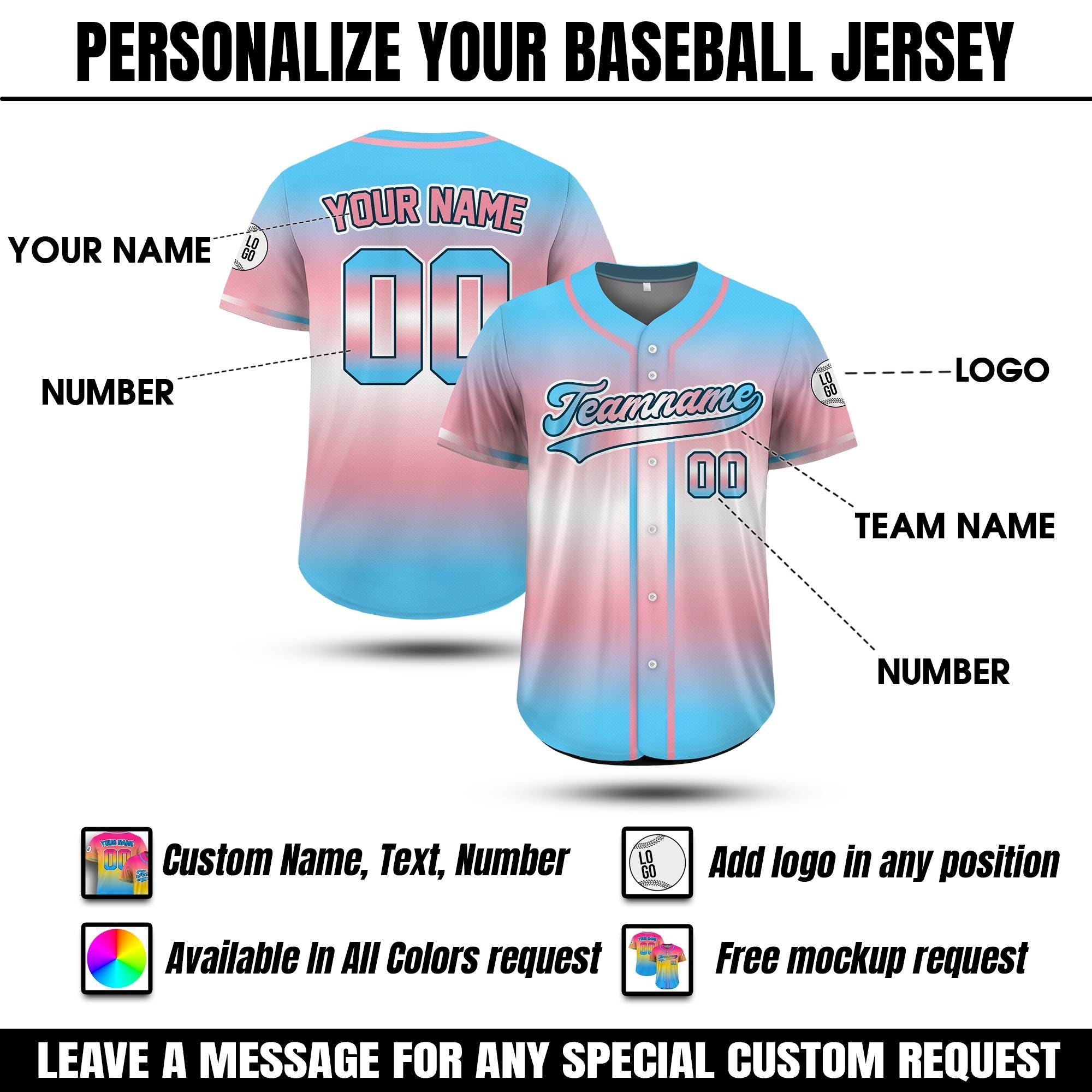 Custom LGBTQ Pride Month Baseball Jersey, Rainbow Pride Jersey for LGBT, Personalized LGBTQ Equality Top, Custom Pride shirt, Trans Rights