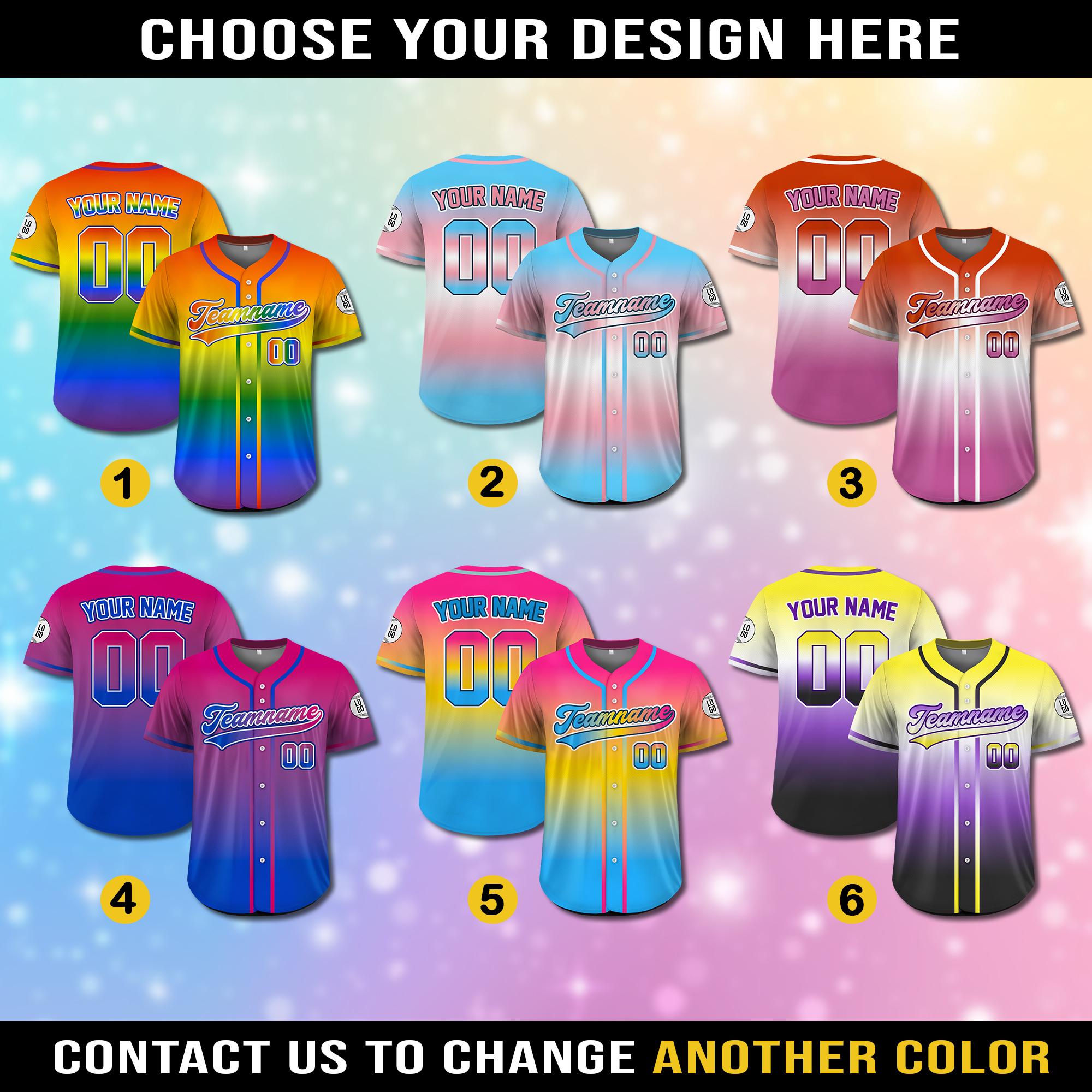 Custom LGBTQ Pride Month Baseball Jersey, Rainbow Jersey Shirt for LGBT, Personalized LGBTQ Equality Pride shirt, lgbt Support Shirt Gifts