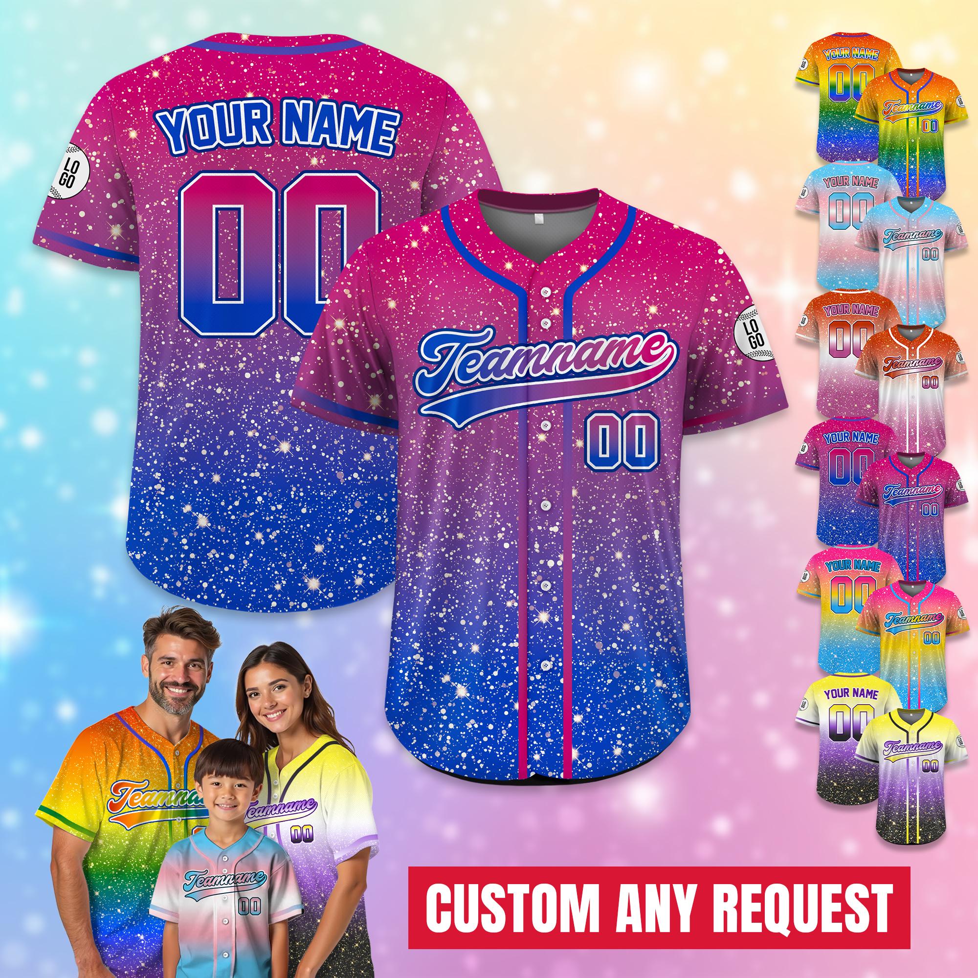Custom Name LGBTQ Pride Month Baseball Jersey, Rainbow Pride Jersey for LGBT, Personalized LGBT Team Baseball Jersey,Lgbt Pride Parade Shirt