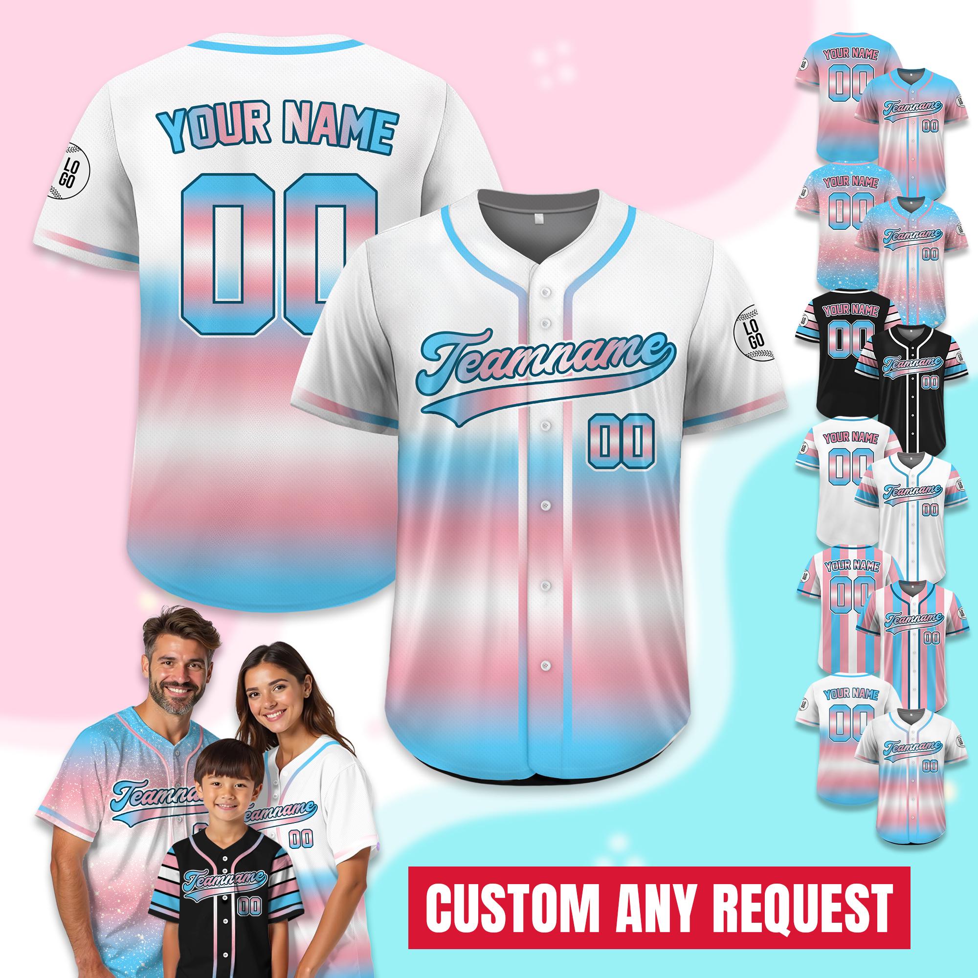 Personalized LGBTQ Pride Month Baseball Jersey, Custom LGBT Support Baseball Jersey Shirt, Gift for Pride, Custom Trans Rights Jersey Shirt