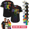 Custom LGBTQ Pride Month Baseball Jersey with Teamname Name Number, Rainbow Pride Jersey for LGBT, Personalized LGBT Team Baseball Jersey