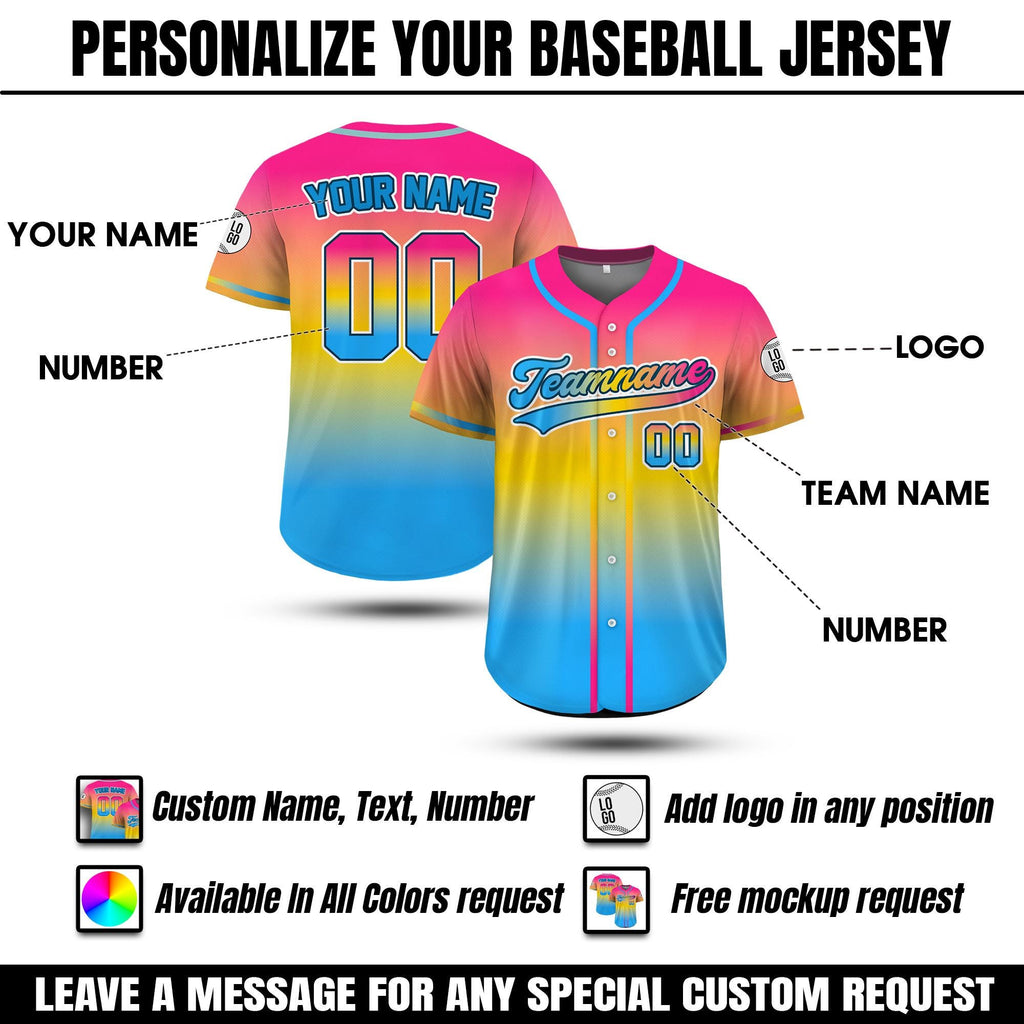 Custom LGBTQ Pride Month Baseball Jersey, Rainbow Pride Jersey for LGBT, Personalized LGBTQ Equality Pride shirt, lgbt Support Shirt