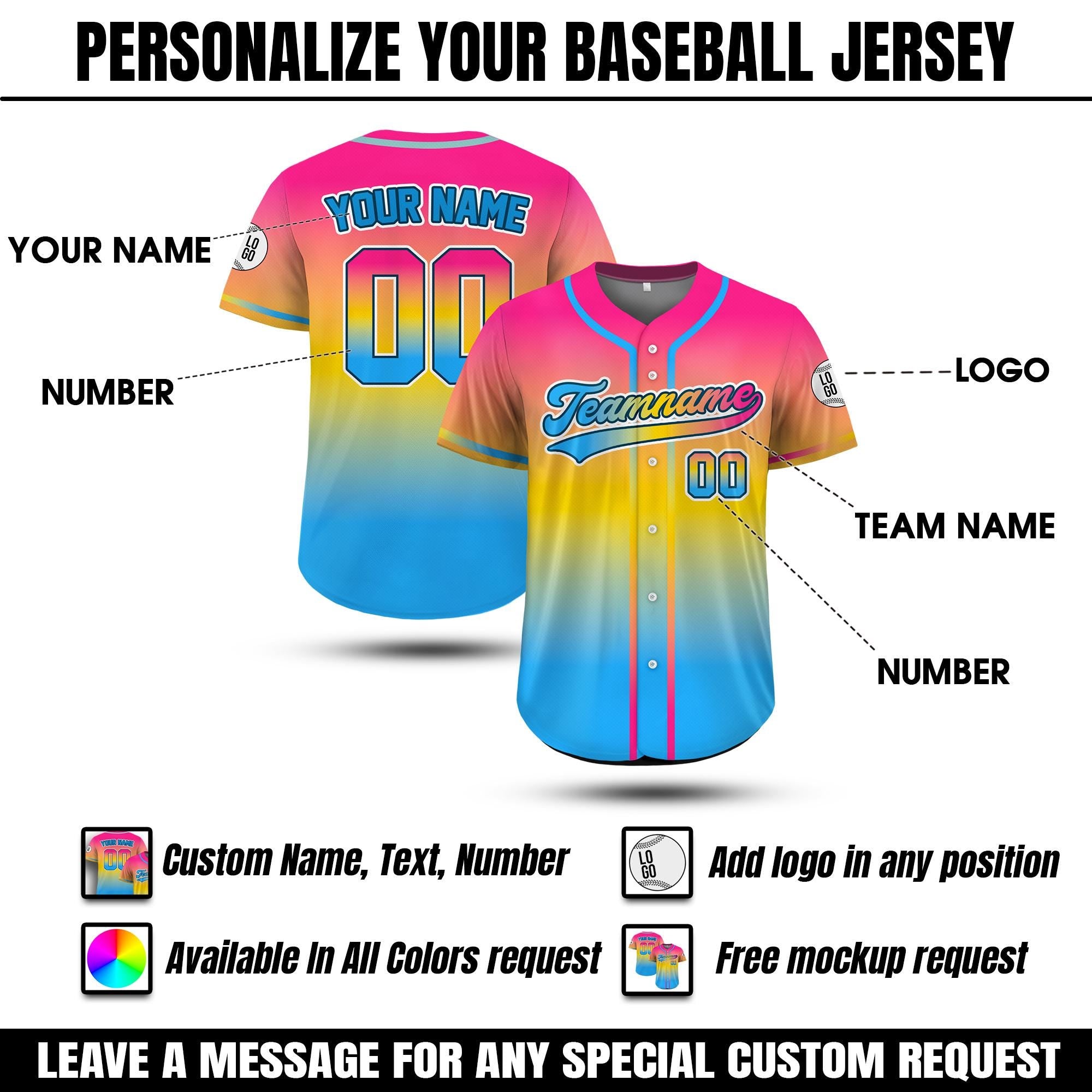 Custom LGBTQ Pride Month Baseball Jersey, Rainbow Pride Jersey for LGBT, Personalized LGBTQ Equality Pride shirt, lgbt Support Shirt