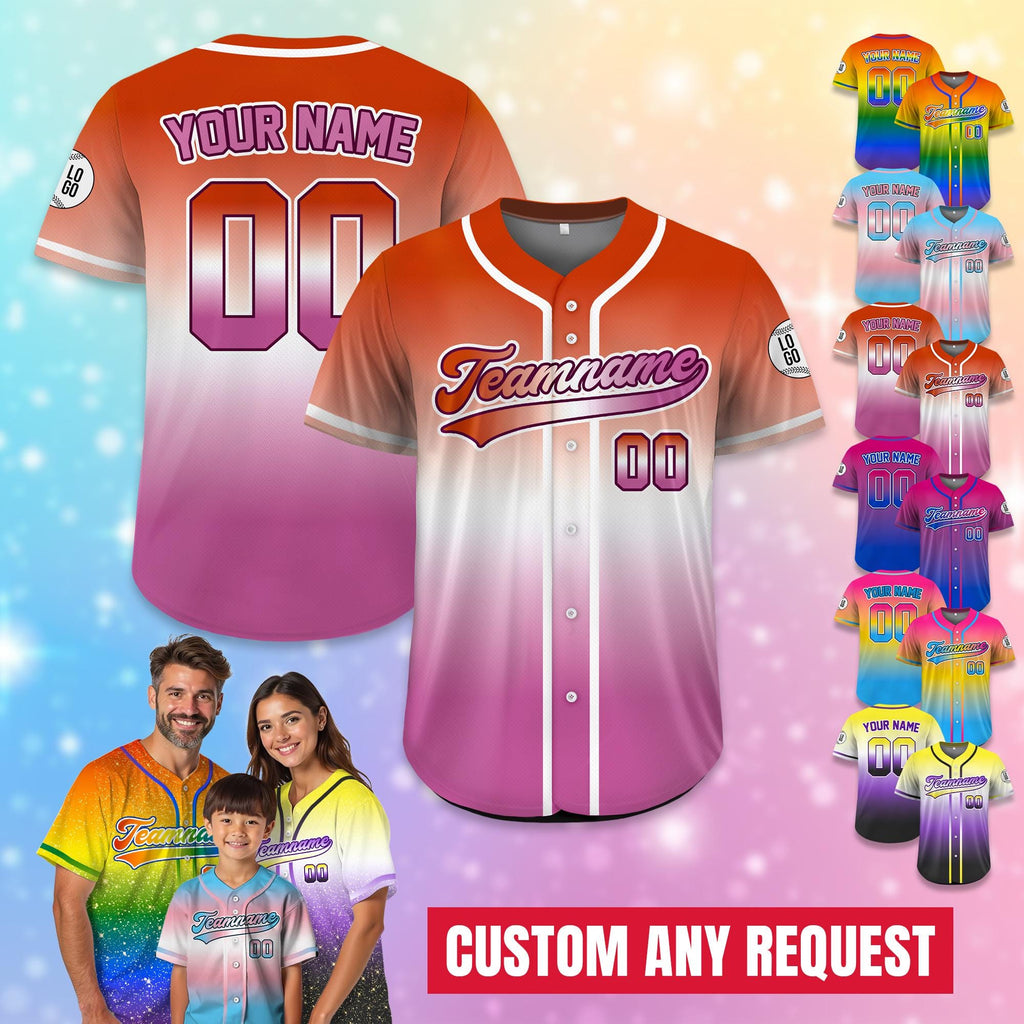 Custom LGBTQ Pride Month Baseball Jersey, Rainbow Jersey Shirt for LGBT, Personalized LGBTQ Equality Pride shirt, lgbt Support Shirt Gifts