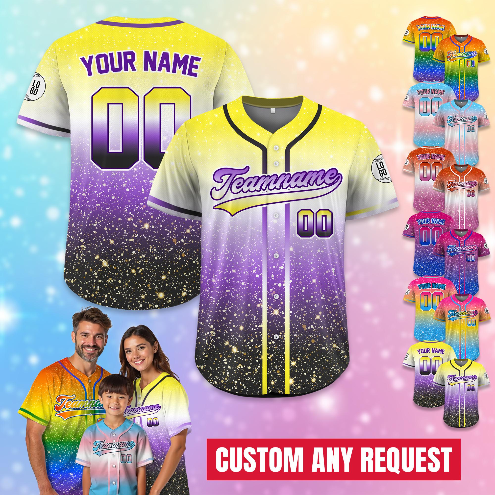 Personalized Team Name Number LGBTQ Pride Month Baseball Jersey For Adult Youth Kid, Custom Rainbow Pride Jersey for LGBT, Pride shirt Gift