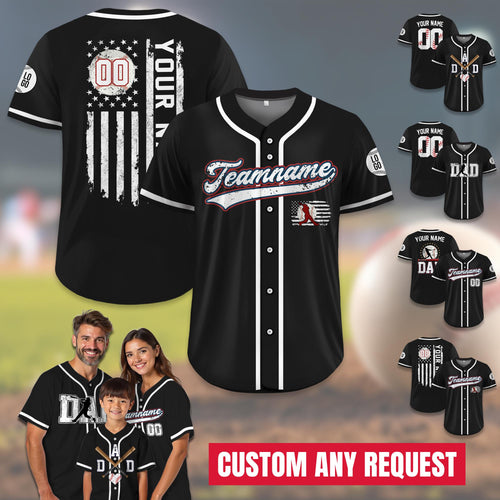Custom Baseball Dad Jersey, Personalized Father's Day Shirt with Name & Number, Gift for Sports Dad on Fathers Day, Game Day Outfit