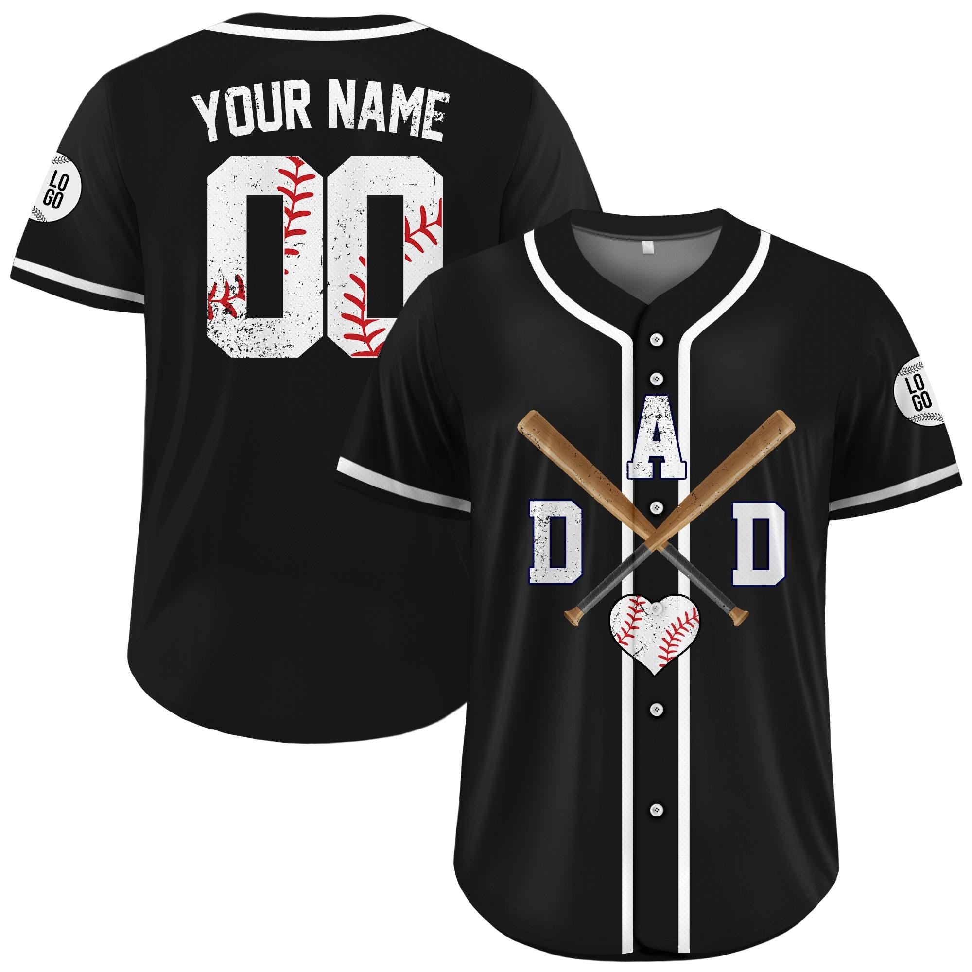 Personalized Dad Baseball Jersey, Custom Dad Shirt with Names Numbers, Baseball Dad Apparel, Father's Day Gift for Dad, Husband, Grandpa