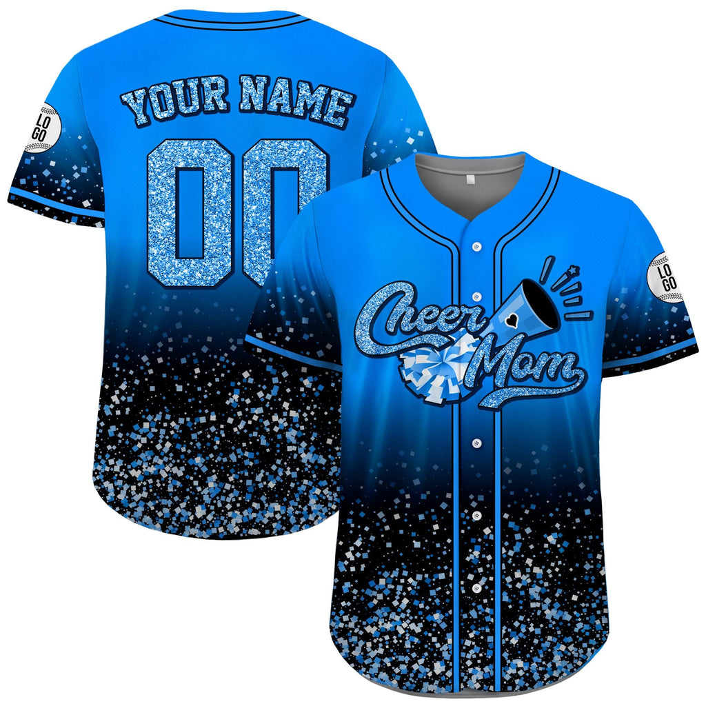Custom Name Cheer Mom Shirt, Personalized Name Number Glitter Baseball Jersey, Cheer Team Gifts, Mom Gift on Mother's day, Cheer Mama Gift