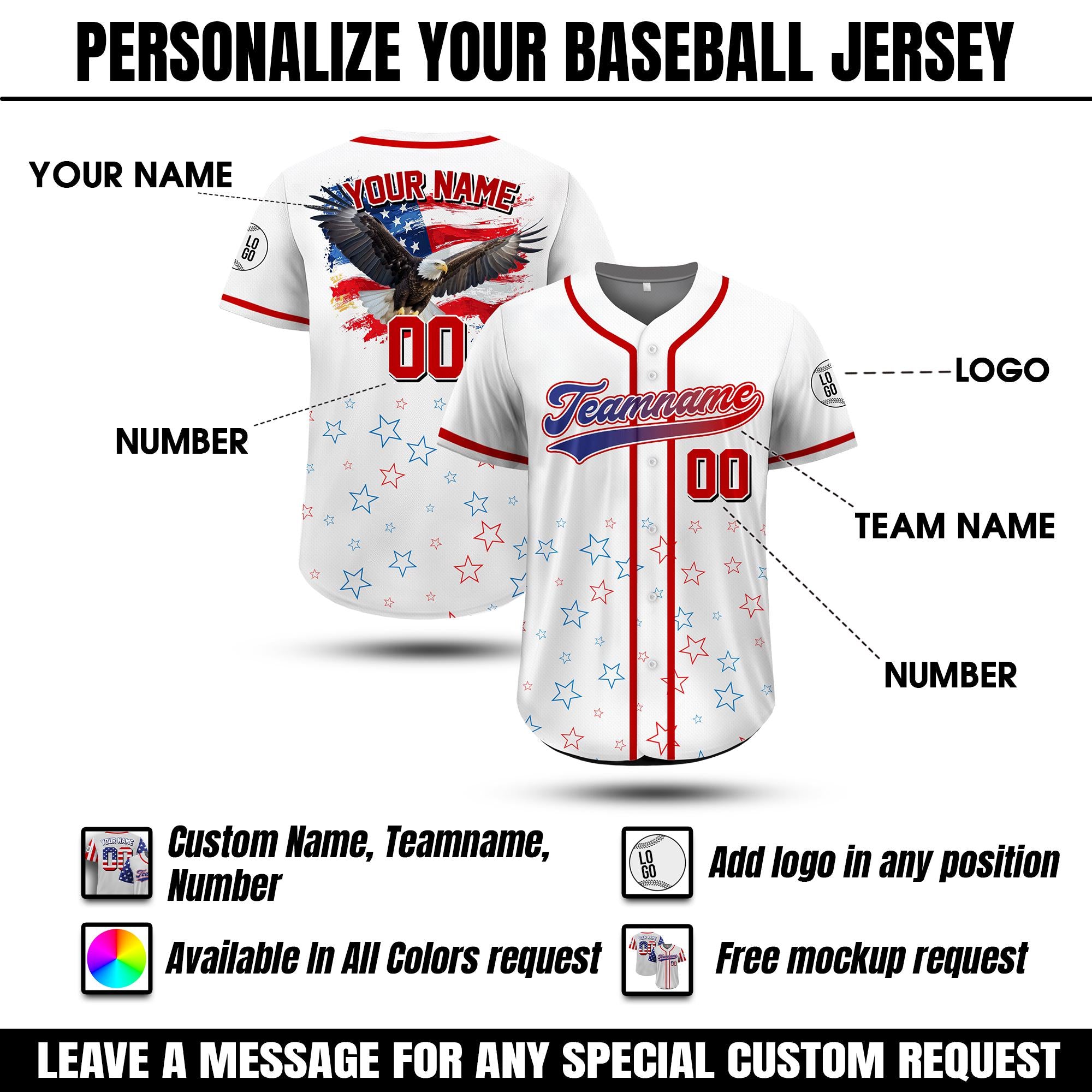 Custom Name Patriotic Jersey USA Flag Shirt, Personalized American Baseball Jersey Gift 4th of July, Parade shirt on Independence Day