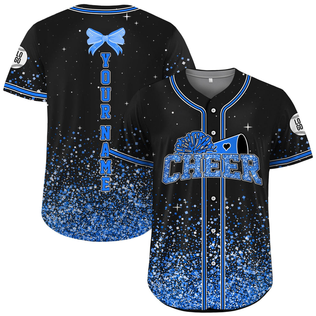 Custom Cheer Mom Baseball Jersey, Personalized Name Cheerleading Shirt For Cheerleader, Baseball Glitter Jersey, Cheer Mom Squad Shirt