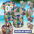 Custom Name Number Baseball Jersey with Face, Custom Face Hawaiian Jersey for Group Travel,Summer Reunion,Family Matching Party Jersey Shirt