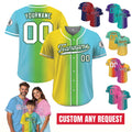 Printed Gradient Custom Baseball Jersey with Team Name Number, Personalized Jersey Shirt for Men Women Youth Kid, Gift for Baseball Fans