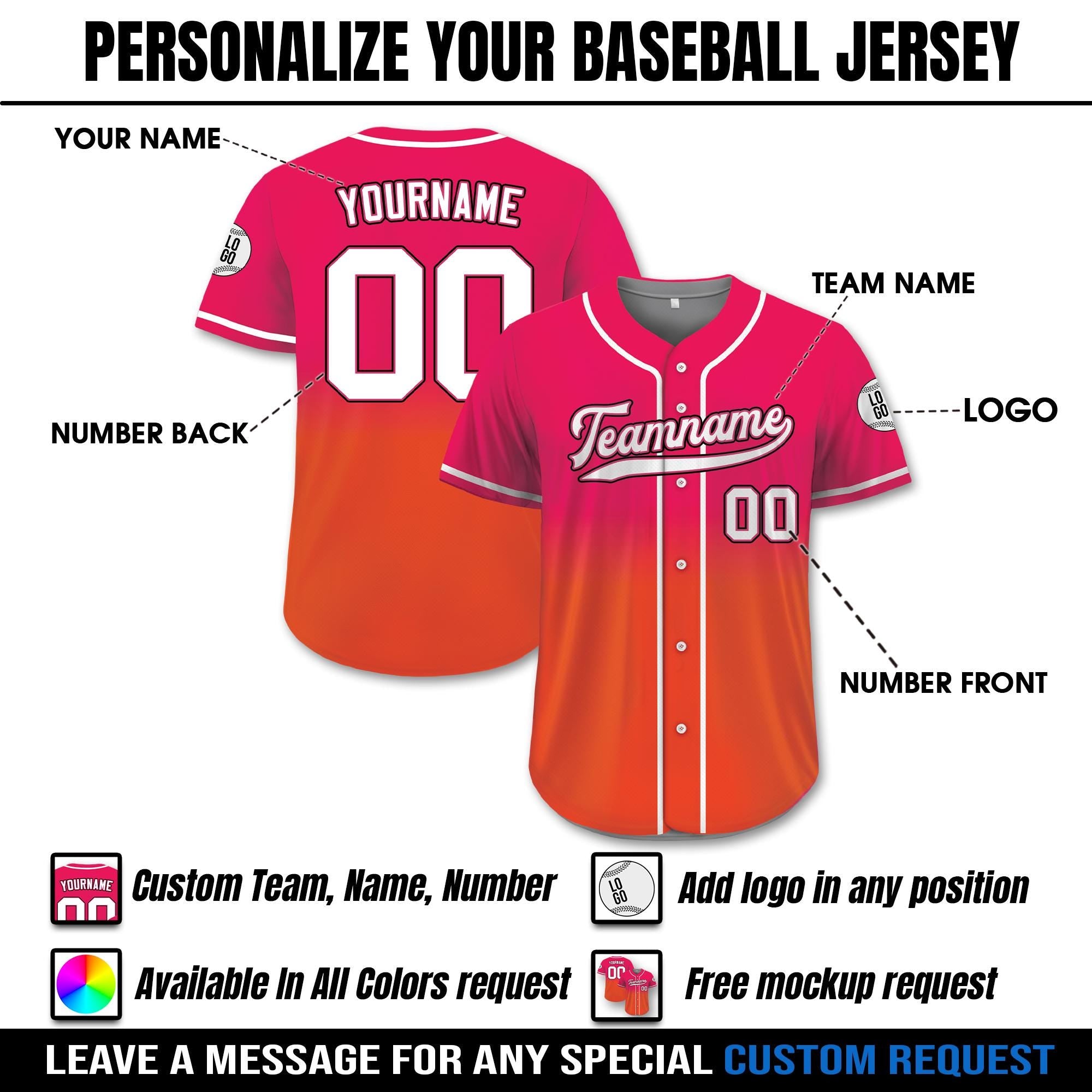 Custom Baseball Jersey with Team Name Number, Personalized Jersey Printed Shirt for Men Women Youth Preschool, Gifts for Baseball Fans Cheer