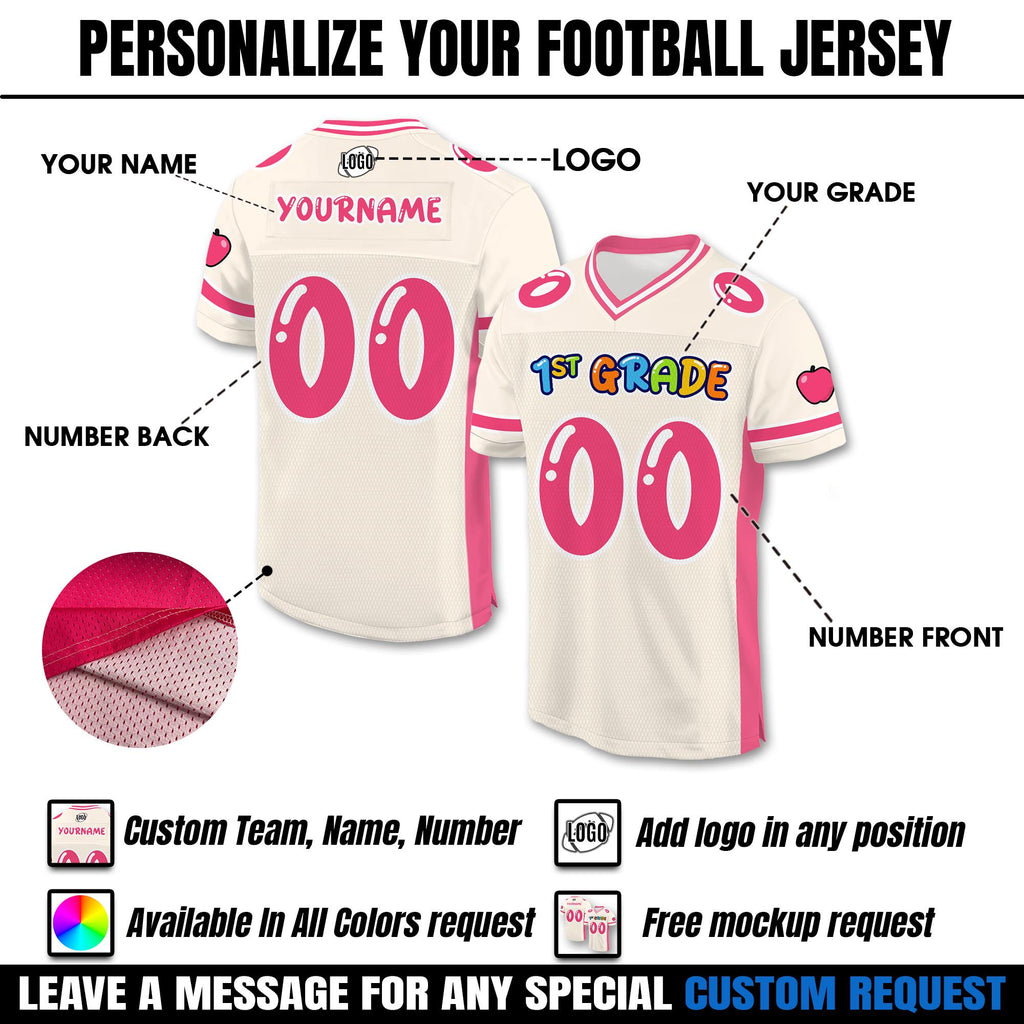 Personalized Back To School Football Jersey for Kids, Custom First Day Of School with Name, Elementary School Shirt Cute school Shirt