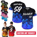 Personalized Flame Jersey Custom Baseball Team Shirt with Name, Cool Flame Graphic Gift for Him Button Down Jersey Hip hop Streetwear shirt