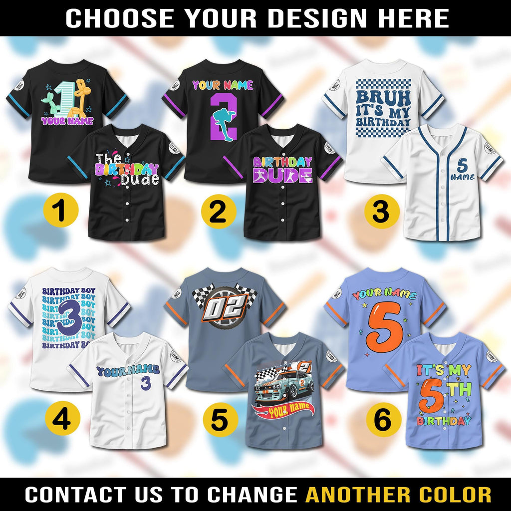 Personalized Birthday Boy Baseball Jersey for Youth Kids, Custom Kids Birthday Gift Baseball Jersey, Toddler Birthday Tee Birthday Gift Boy