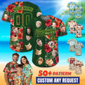 Custom Hawaiian Baseball Jersey with photo, Personalized Hawaii Hibiscus Floral Shirt for Men Women Youth Preschool Family Matching Shirt
